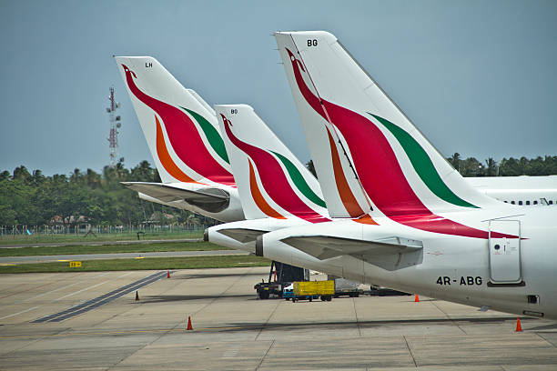 Katunayake, Colombo, Sri Lanka - September 18, 2012: SriLankan Airlines is the successor of Air Lanka and Air Ceylon. Sri Lankan airlines is 100% owned by the Government of Sri Lanka and is the flag carrier of Sri Lanka. It flies to destinations in Asia and Europe and operates out of Bandaranaike International Airport in the Sri Lankan capital, Colombo.